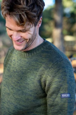 Brakeburn Khaki Crew Neck Jumper Green Sale