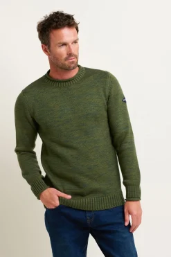 Brakeburn Khaki Crew Neck Jumper Green Sale
