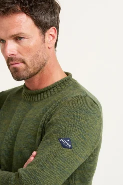 Brakeburn Khaki Crew Neck Jumper Green Sale
