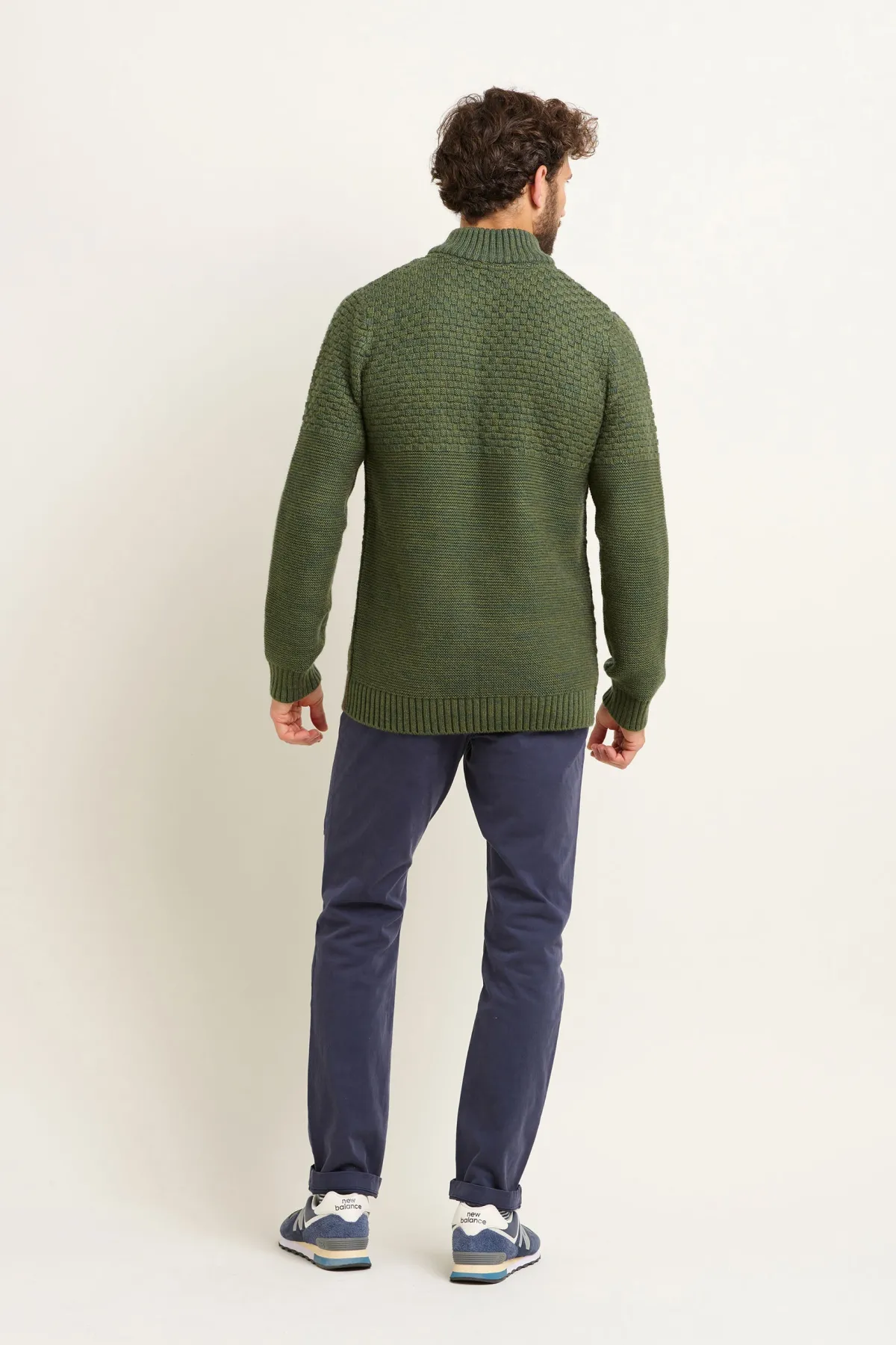 Brakeburn Khaki Quarter Zip Jumper Green Clearance