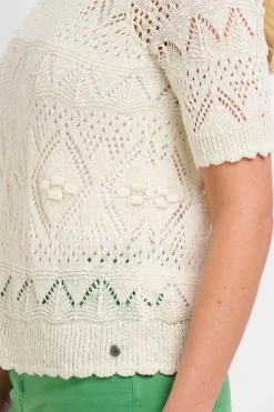 Brakeburn Lace Knit Tee Cream Online