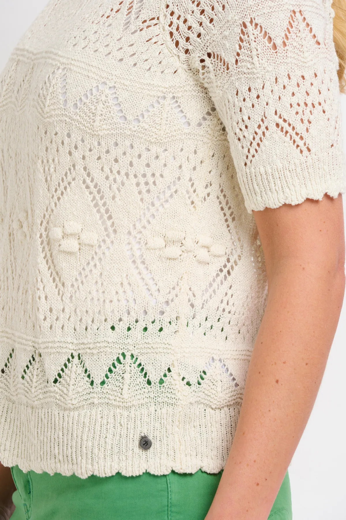 Brakeburn Lace Knit Tee Cream Online