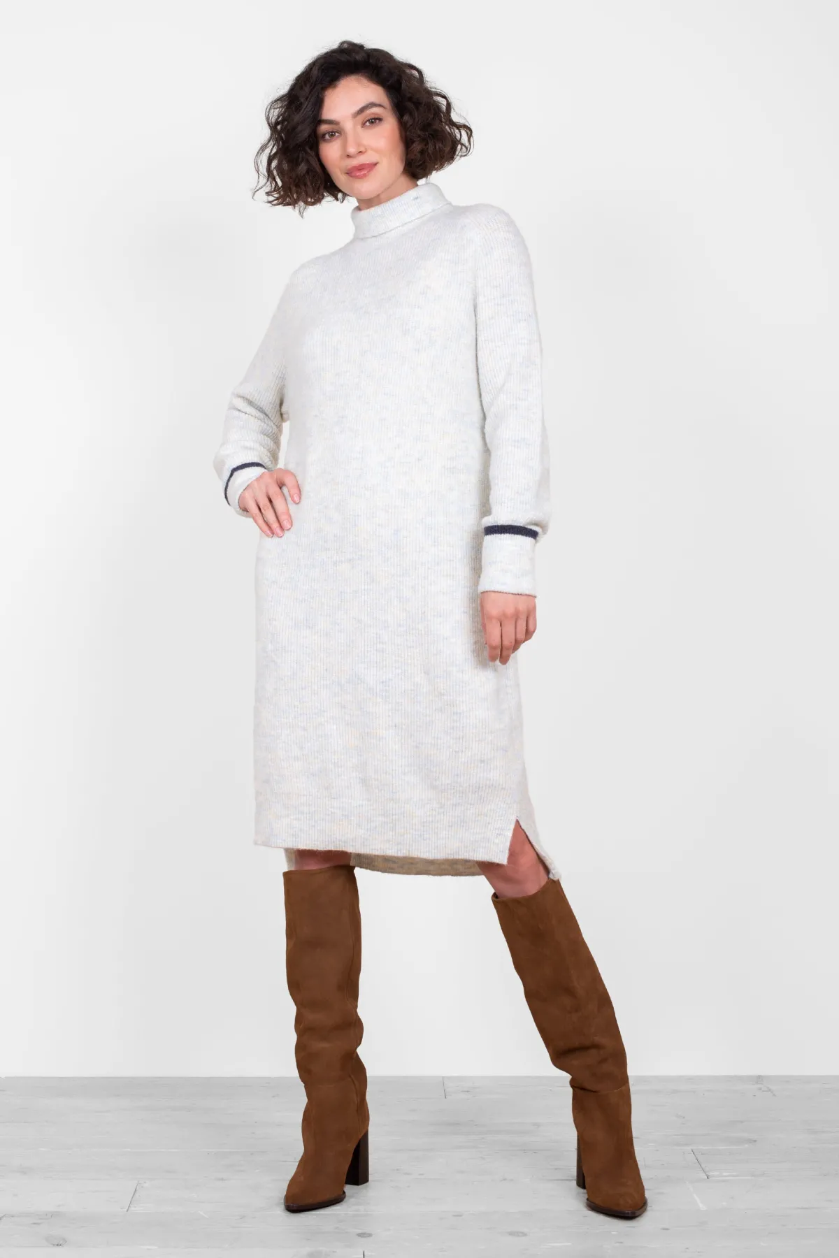 Brakeburn Lagon Knitted Jumper Dress Grey Store