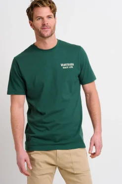 Brakeburn Landscape Lino Tee Green Cheap