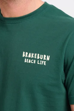 Brakeburn Landscape Lino Tee Green Cheap