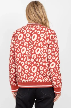 Brakeburn Leopard Bomber Jacket Red Store