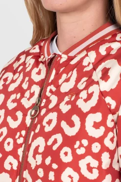 Brakeburn Leopard Bomber Jacket Red Store