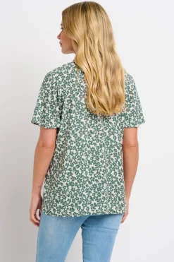 Brakeburn Leopard Floral Blouse Green Fashion
