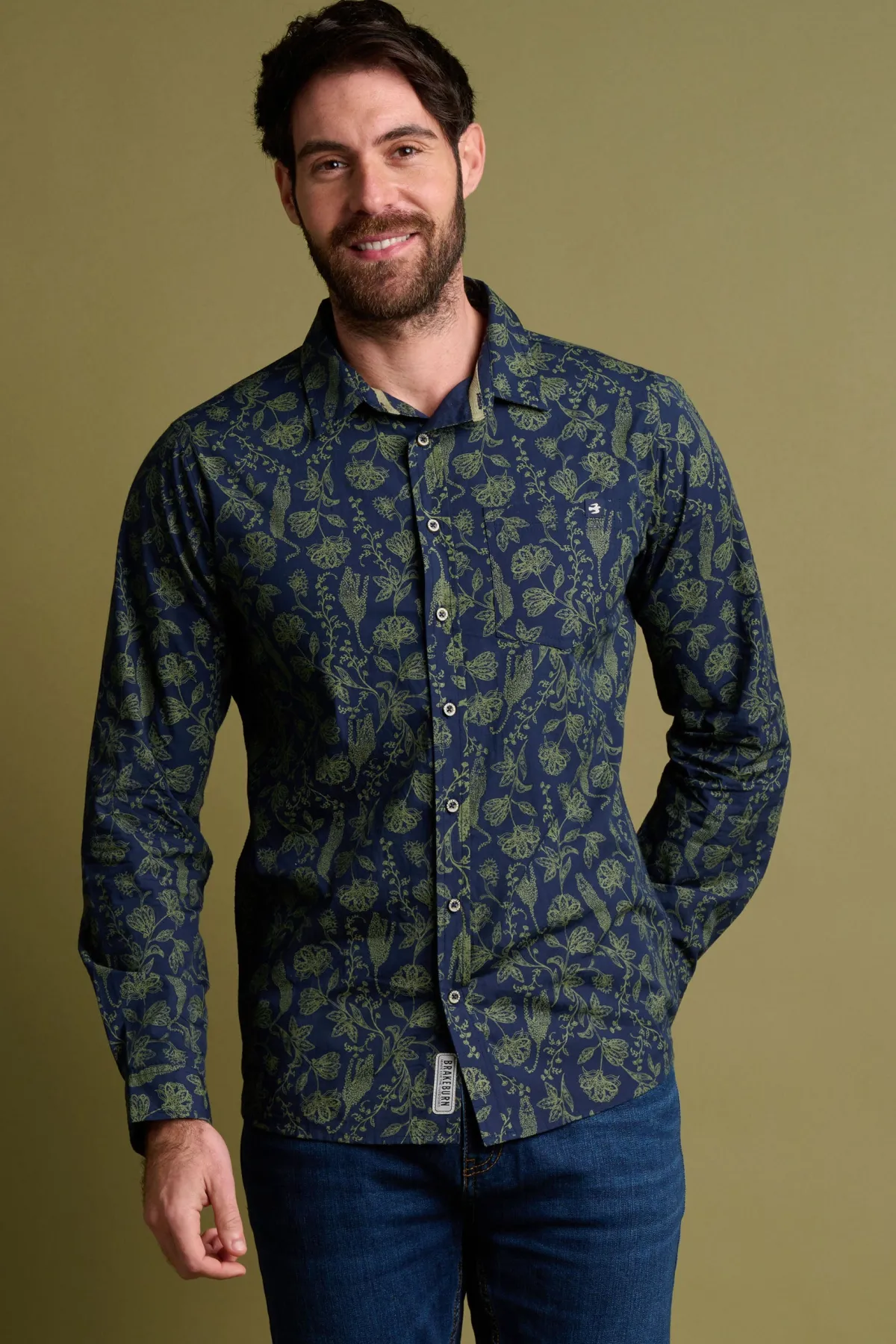 Brakeburn Leopard Shirt Green New