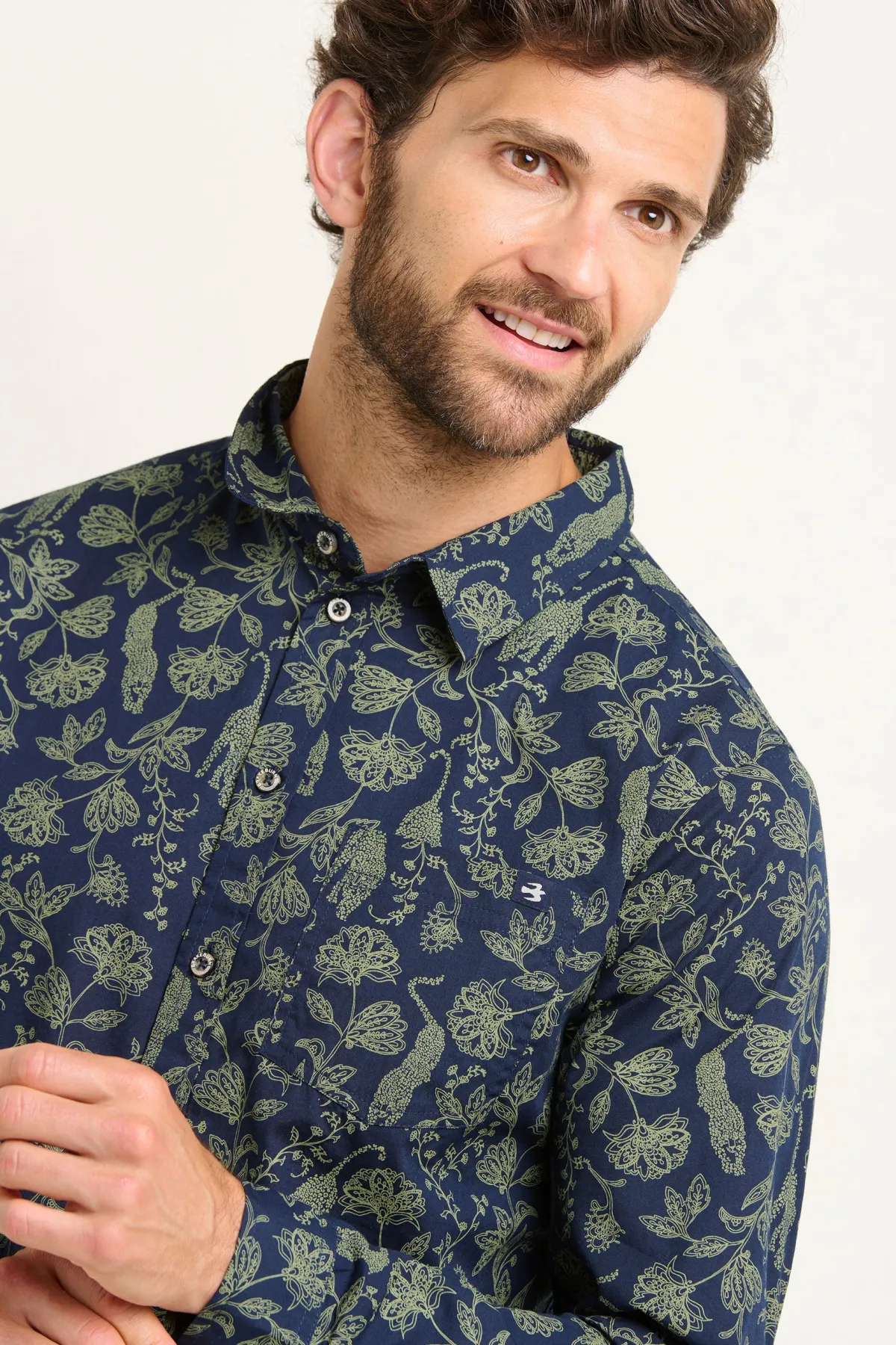 Brakeburn Leopard Shirt Green New