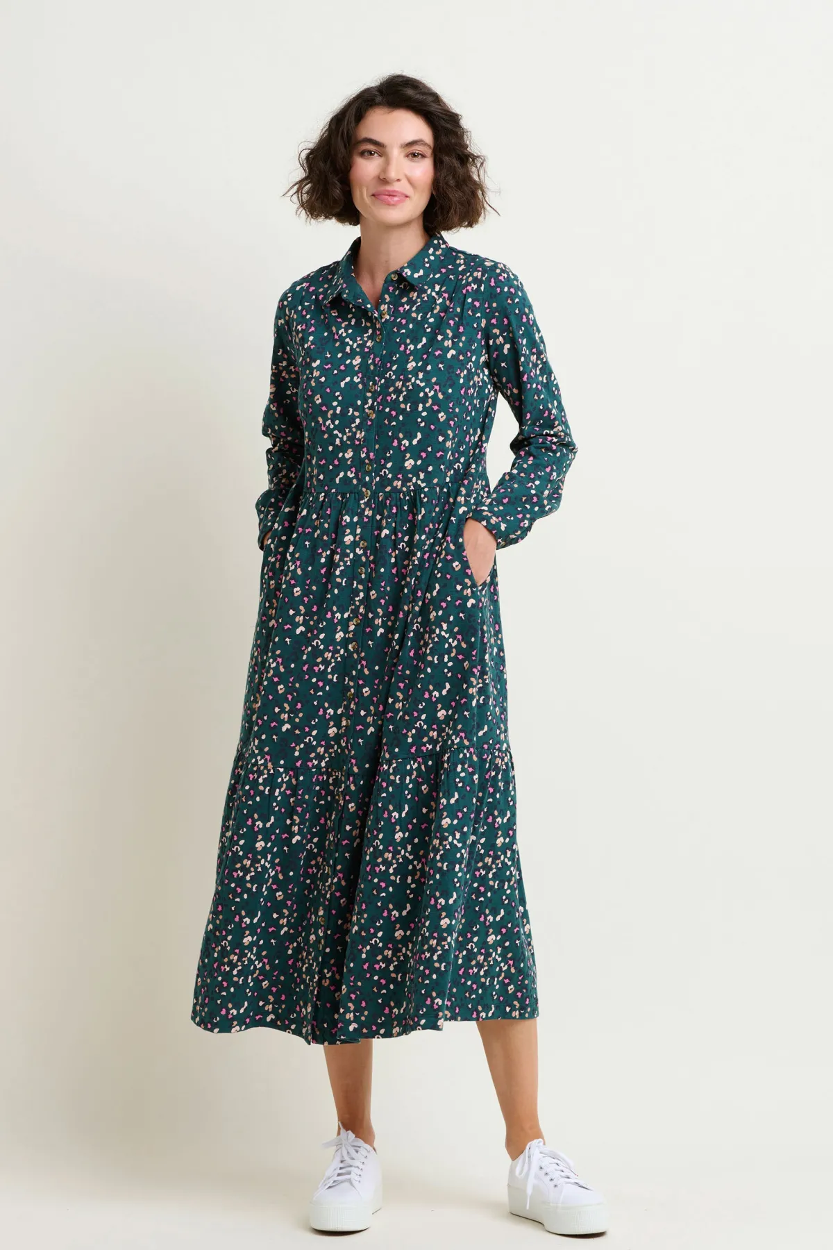 Brakeburn Leopard Spot Midaxi Shirt Dress Multicoloured Hot