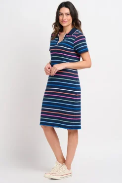 Brakeburn Melody Polo Dress Blue New