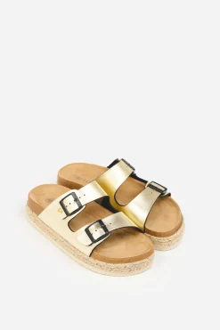 Brakeburn Metallic Flatform Sandals Gold Best Sale