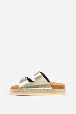 Brakeburn Metallic Flatform Sandals Gold Best Sale