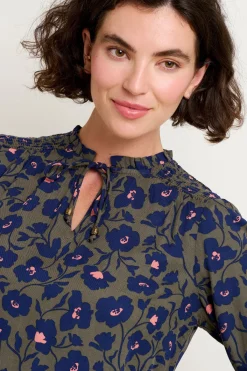 Brakeburn Midnight Bloom Blouse Khaki Outlet