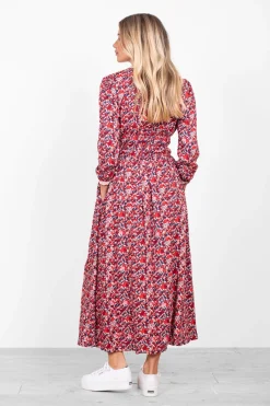 Brakeburn Mixed Berry Floral Midaxi Dress Multicoloured Shop