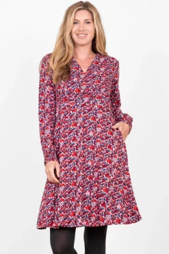 Brakeburn Mixed Berry Floral Wrap Dress Multicoloured Discount