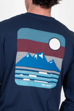 Brakeburn Mountain Waves Tee Navy Clearance