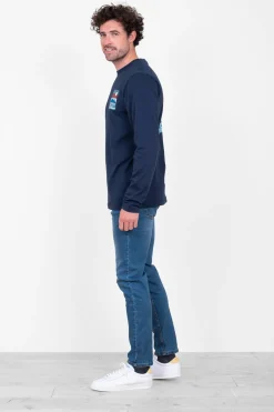 Brakeburn Mountain Waves Tee Navy Clearance
