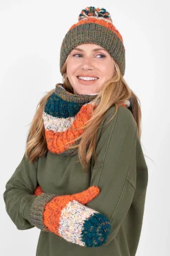 Brakeburn Multi Stripe Mitten Cream New