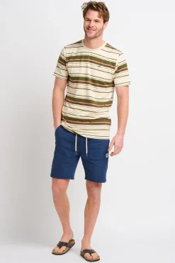 Brakeburn Multi Stripe Tee Cream Best Sale