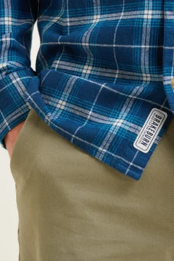 Brakeburn Navy Check Shirt Blue Clearance