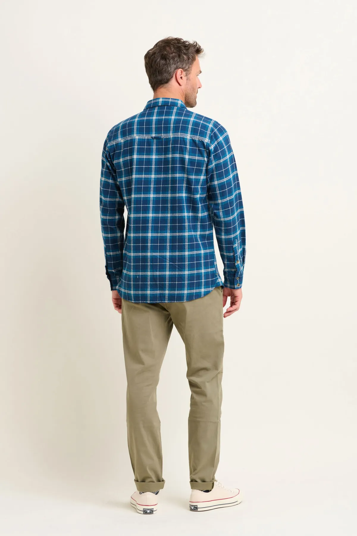 Brakeburn Navy Check Shirt Blue Clearance