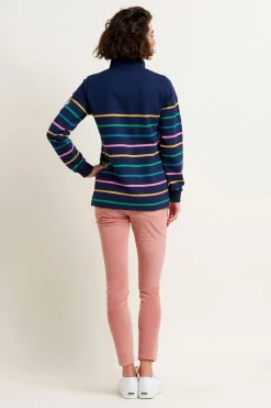 Brakeburn Navy Quarter Zip Sweatshirt Multicoloured Best Sale