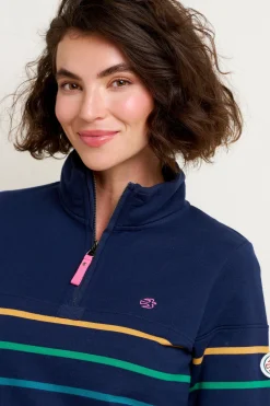 Brakeburn Navy Quarter Zip Sweatshirt Multicoloured Best Sale