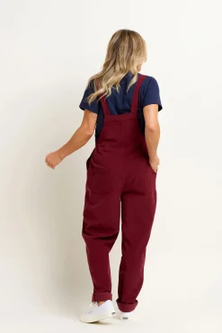 Brakeburn Niko Cord Dungarees Burgundy Cheap