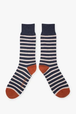 Brakeburn Oatmeal Stripe Socks Cream Sale