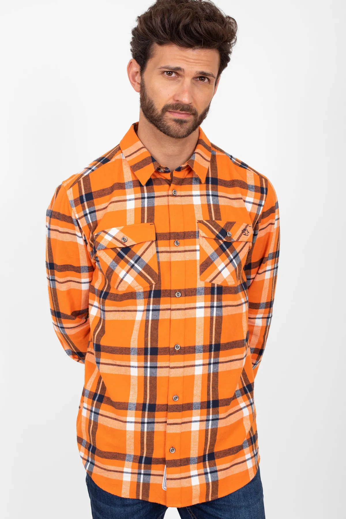 Brakeburn Orange Checked Shirt Multicoloured Flash Sale