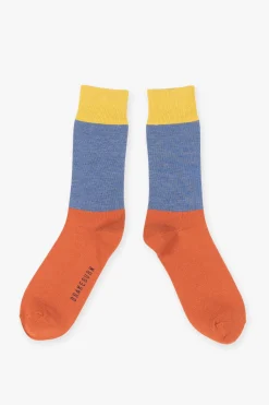 Brakeburn Orange Colour Block Socks Blue Best Sale