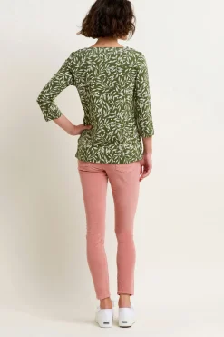 Brakeburn Orchard Leaf 3 Quarter Tee Green Best