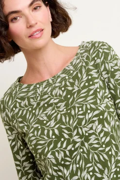 Brakeburn Orchard Leaf 3 Quarter Tee Green Best