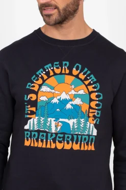Brakeburn Outdoor Crew Neck Sweat Black Cheap