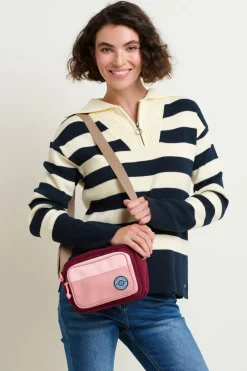 Brakeburn Pink Medium Camera Cross Body Bag Burgundy New