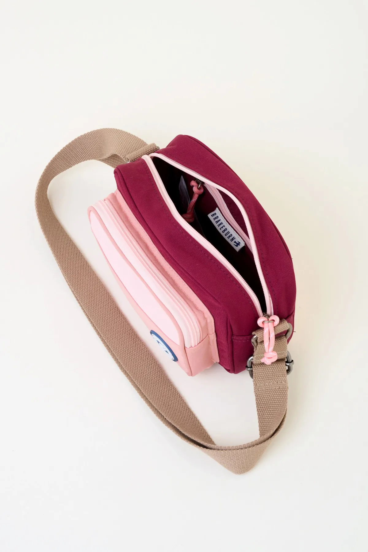 Brakeburn Pink Medium Camera Cross Body Bag Burgundy New