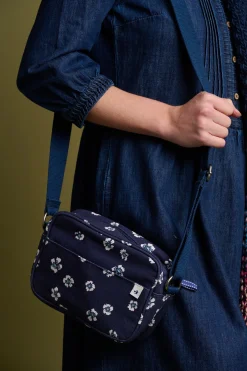 Brakeburn Polka Flora Medium Camera Cross Body Bag Navy Hot