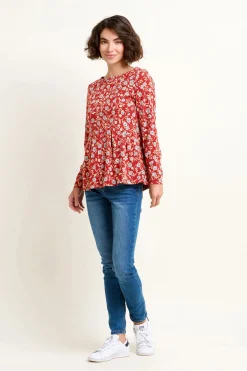 Brakeburn Poppy Long Sleeve Tee Blue Store