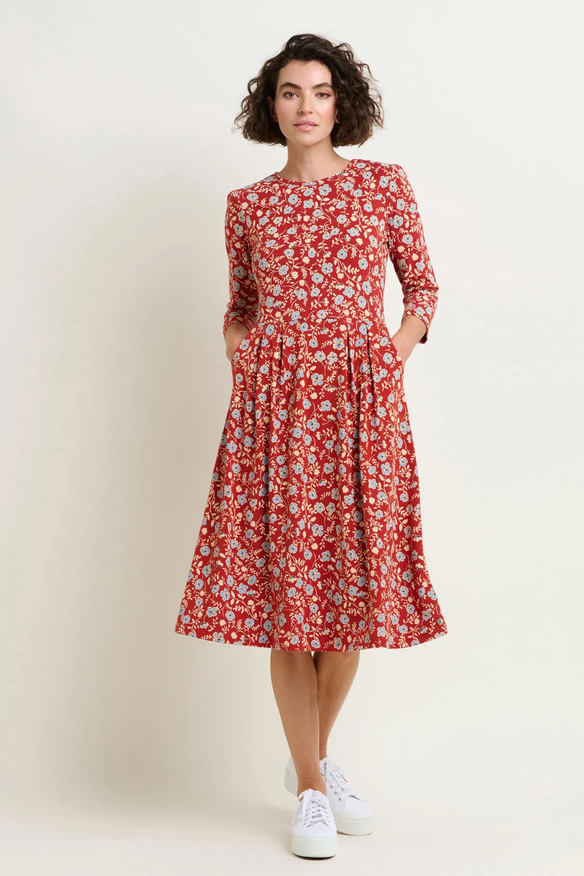 Brakeburn Poppy Midi Dress Blue Shop