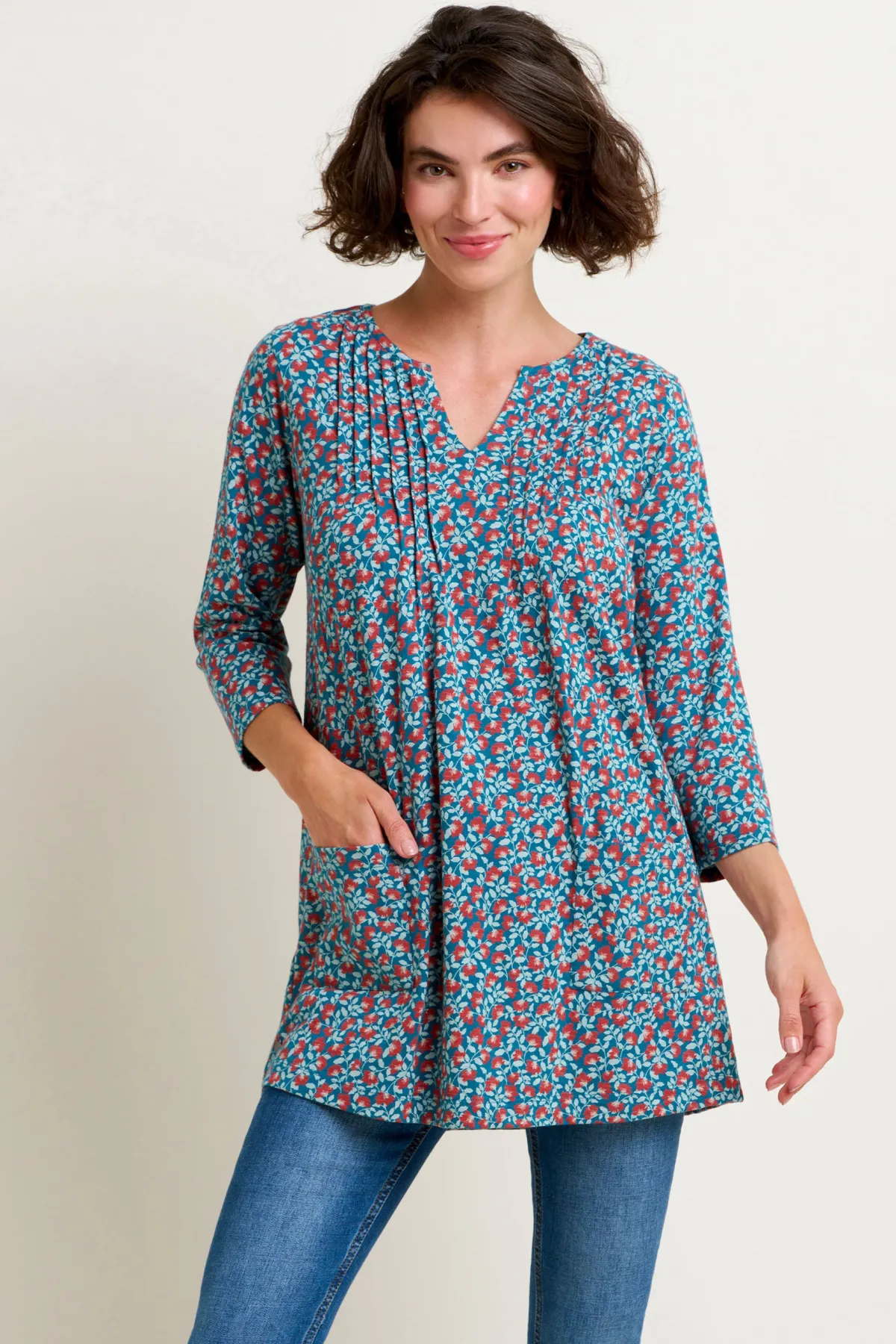 Brakeburn Pressed Flowers Tunic Blue Best