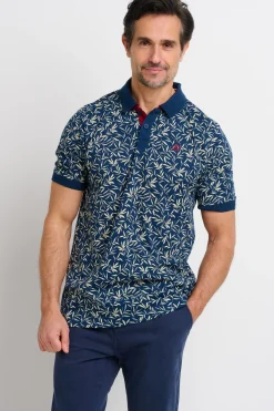 Brakeburn Printed Polo Shirt Navy Store