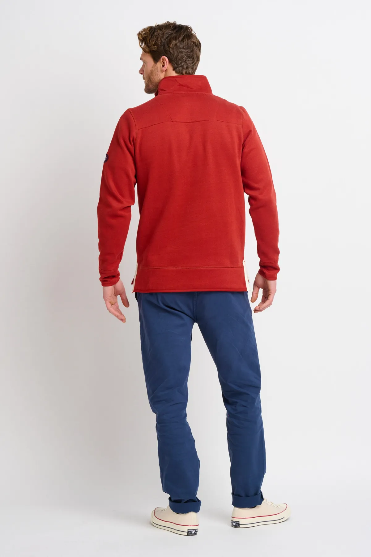 Brakeburn Quarter Zip Sweat Burgundy Cheap