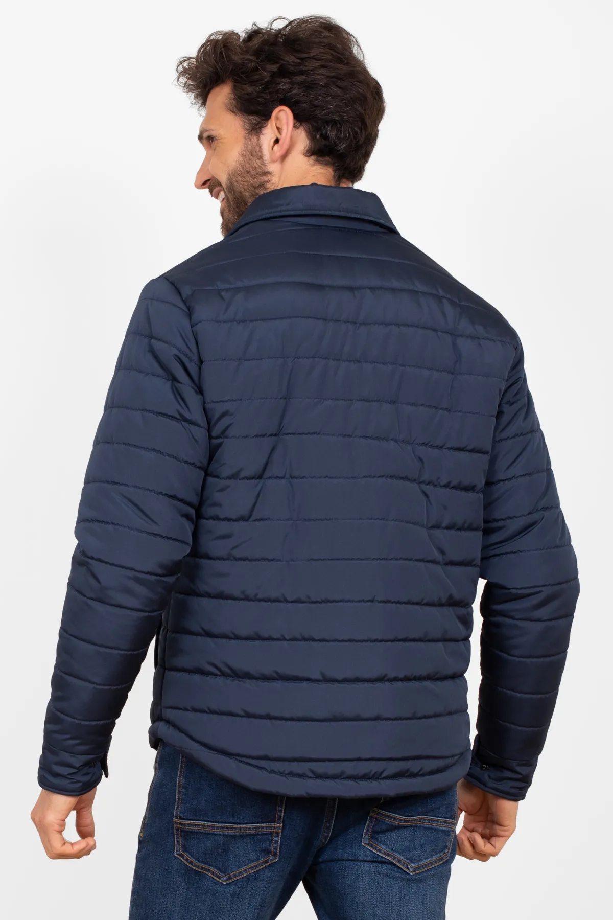Brakeburn Quilted Shacket Navy Clearance