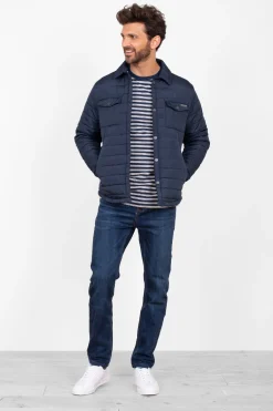 Brakeburn Quilted Shacket Navy Clearance