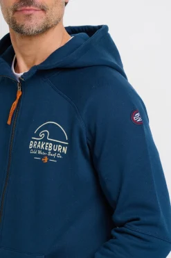 Brakeburn Raglan Zip Through Hoodie Navy Store