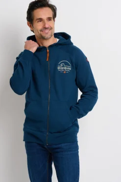 Brakeburn Raglan Zip Through Hoodie Navy Store