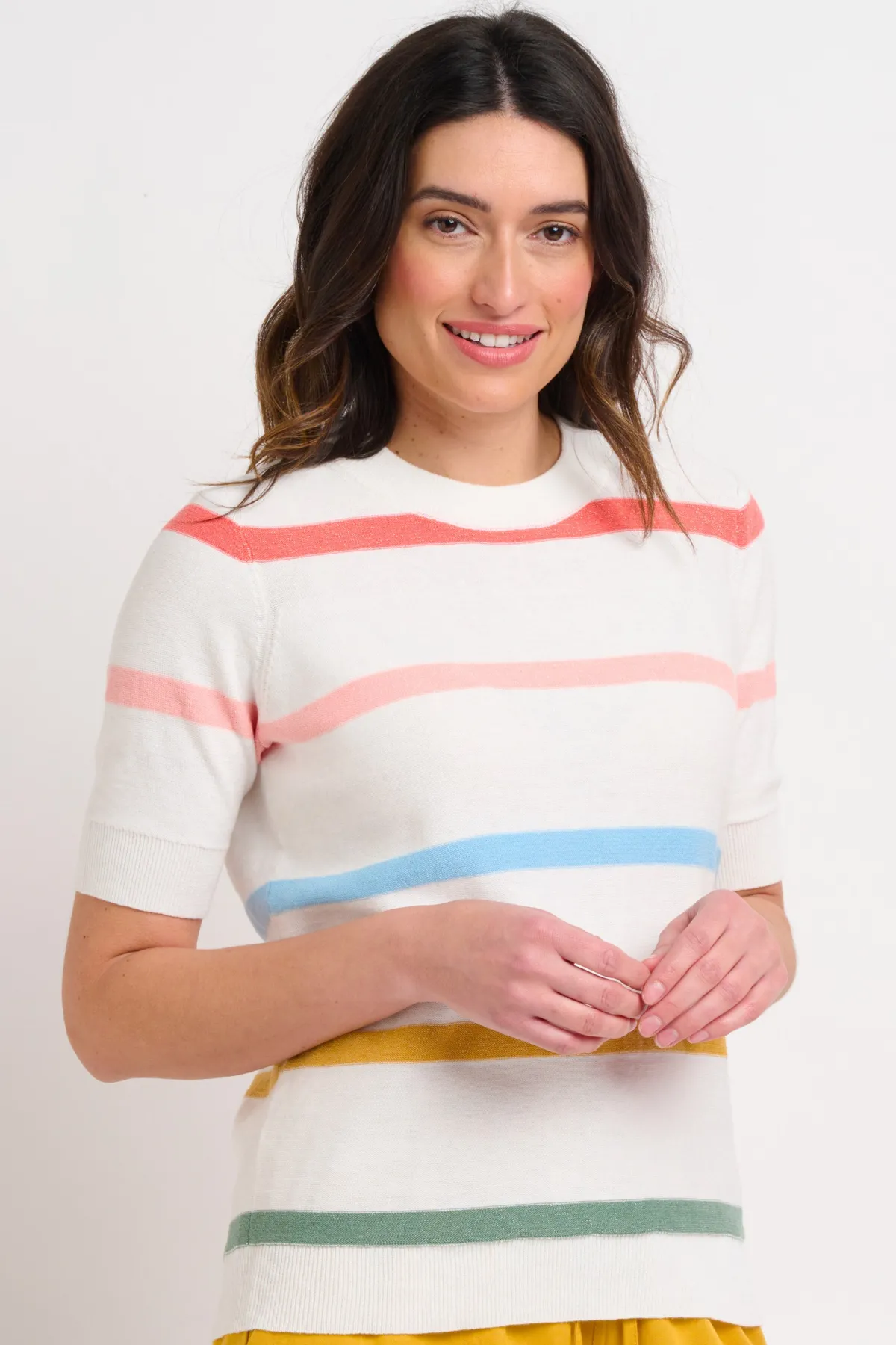 Brakeburn Rainbow Knitted Tee Blue Outlet