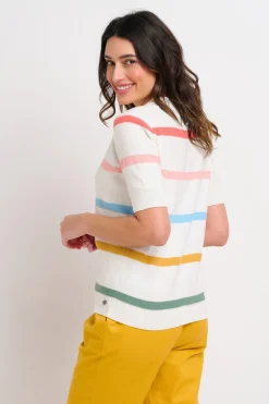 Brakeburn Rainbow Knitted Tee Blue Outlet